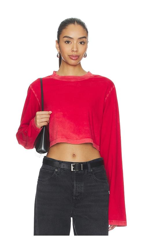 cotton citizen the tokyo crop shirt in red. - size m (also in s)