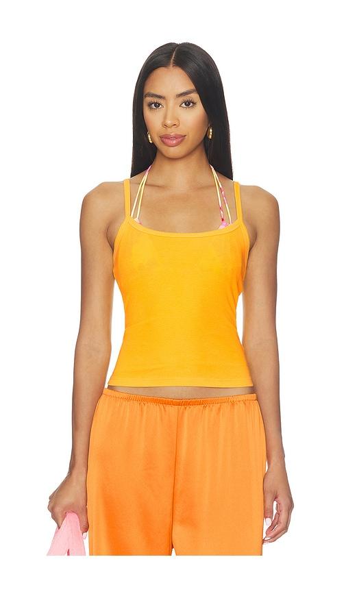 cotton citizen the verona spaghetti tank in yellow. - size l (also in xs, s, m)