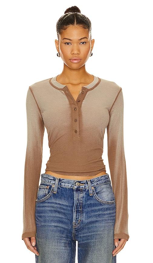 cotton citizen verona henley in tan. - size l (also in xs, s, m)