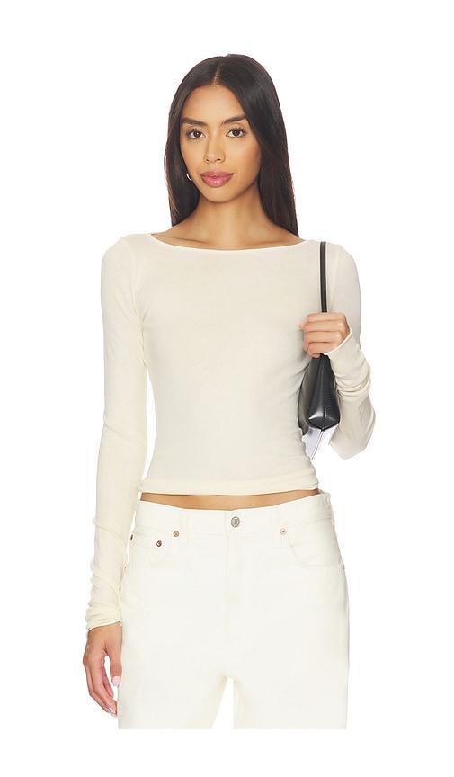 cotton citizen x revolve marbella boat neck shirt in lemon. - size l (also in m, s)