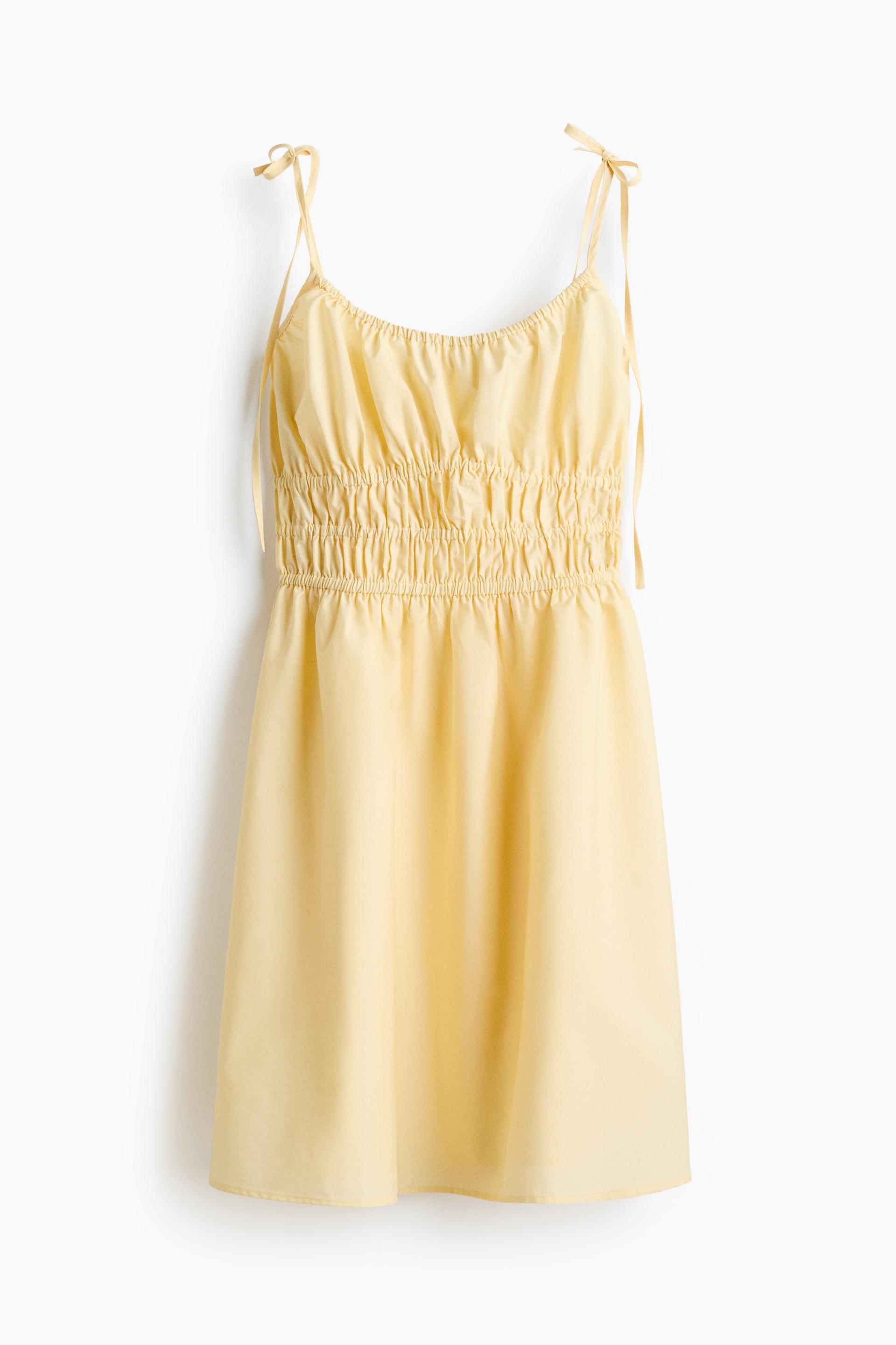 cotton dress with tie-top shoulder straps