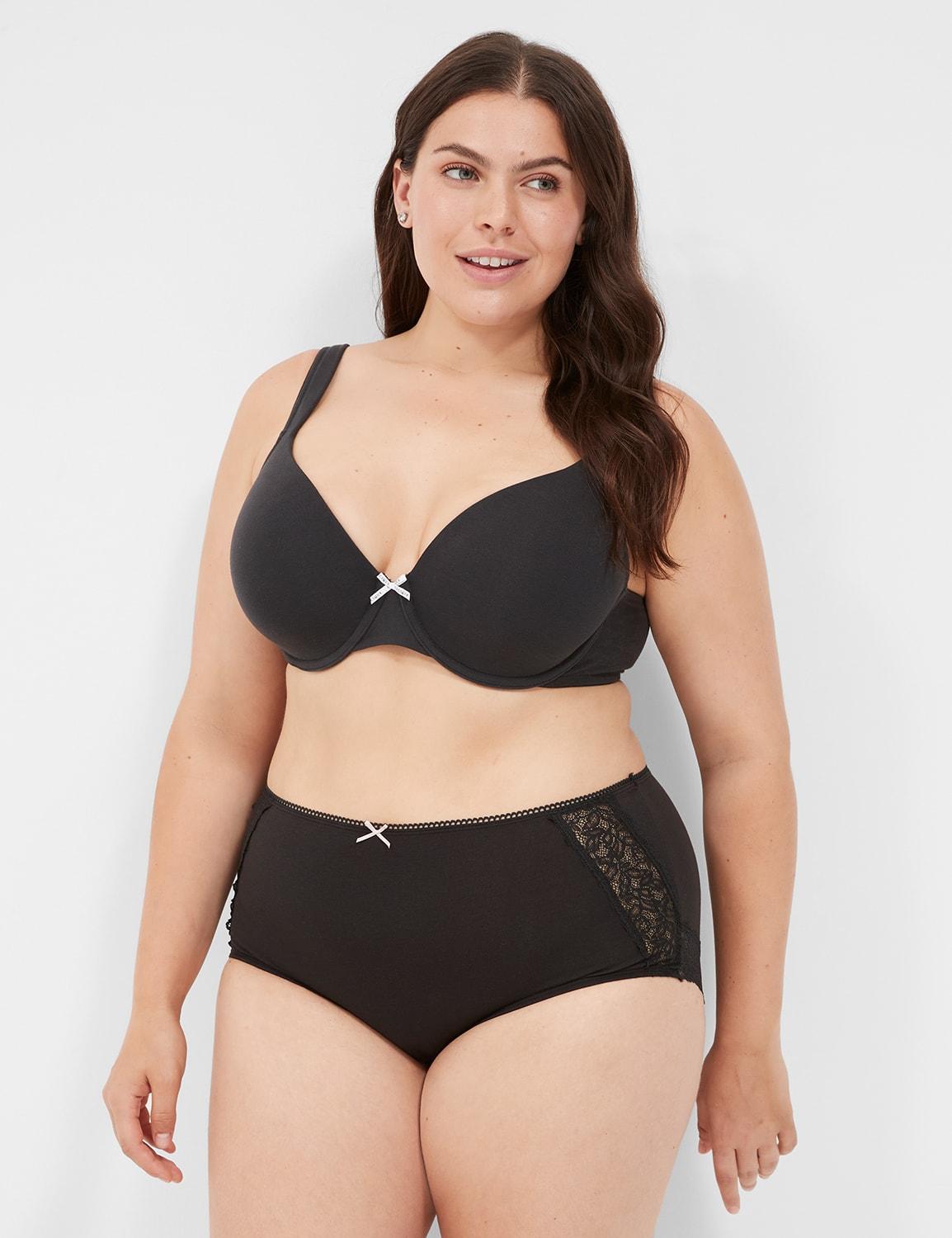 cotton full brief panty with lace back