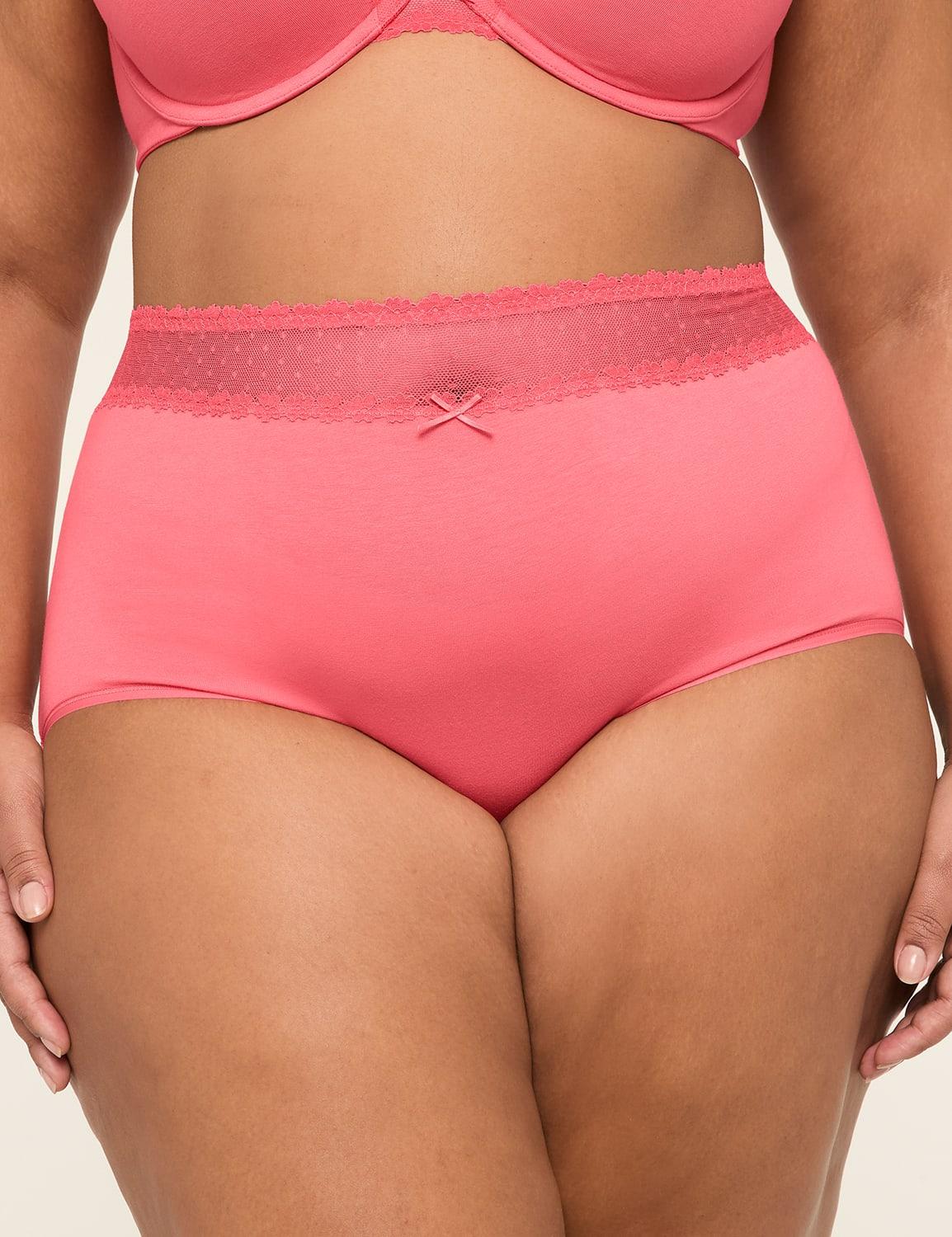 cotton full brief panty with lace trim