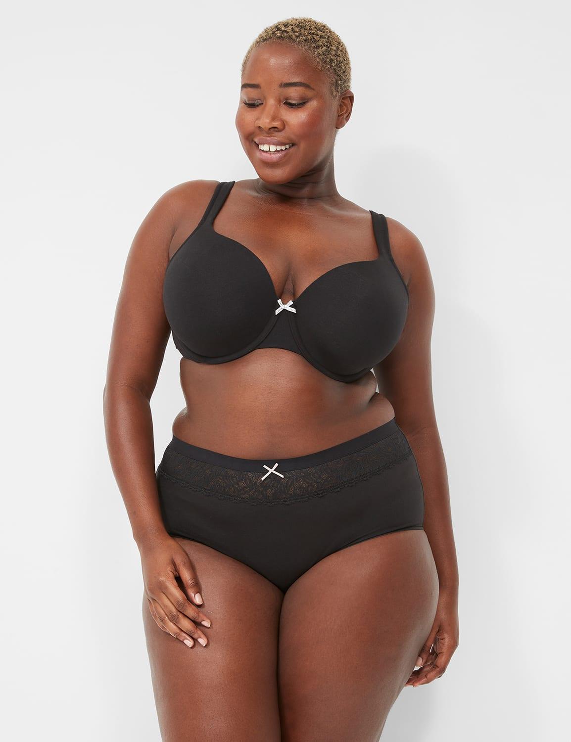 cotton full brief panty with lace waist