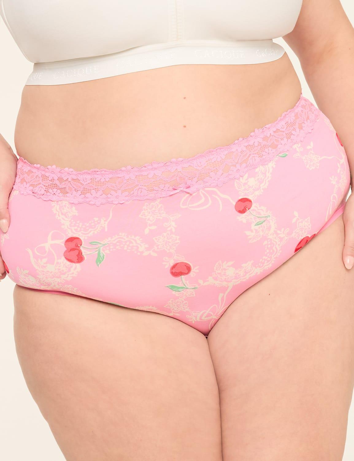 cotton high-leg brief panty with lace waist