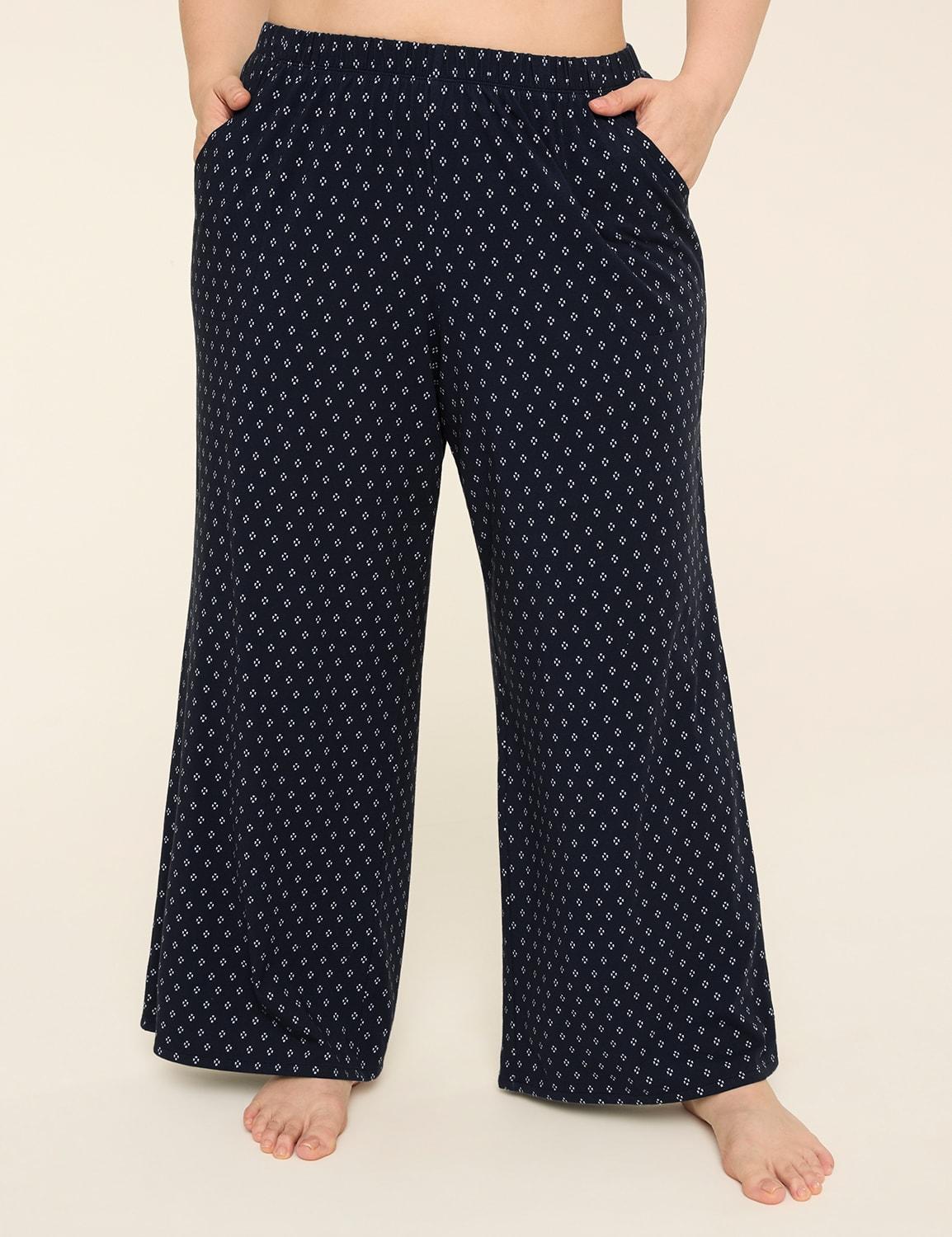 cotton knit wide leg pant