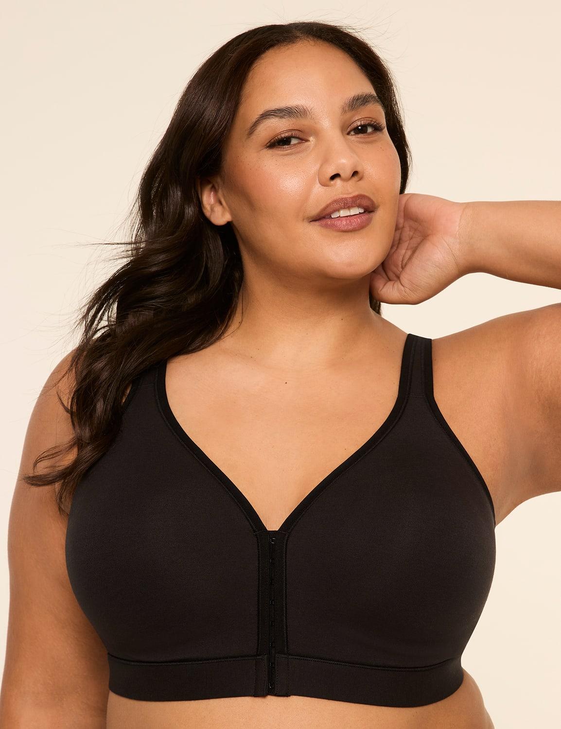 cotton lightly lined front-close no-wire bra