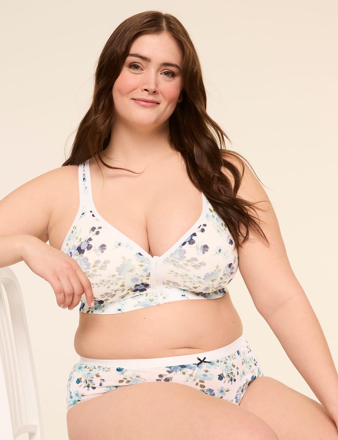 cotton lightly lined front-close no-wire bra