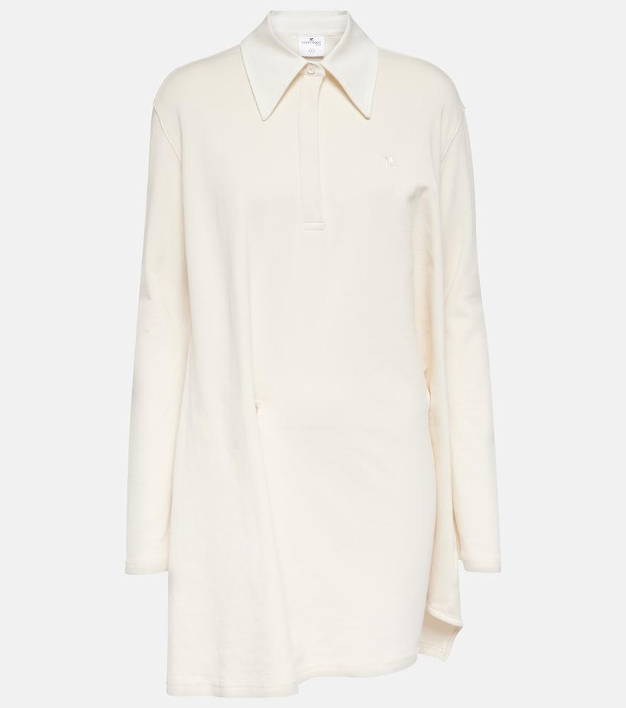courrèges asymmetric cotton-blend piqué minidress