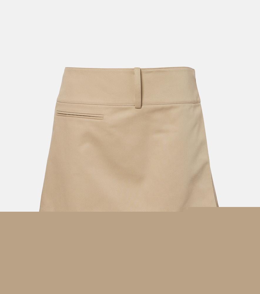 courrèges belted and pleated polycotton miniskirt