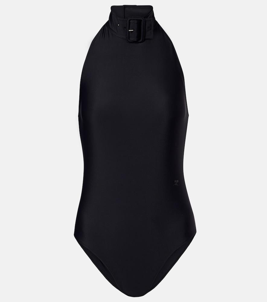 courrèges buckle-detail crepé bodysuit