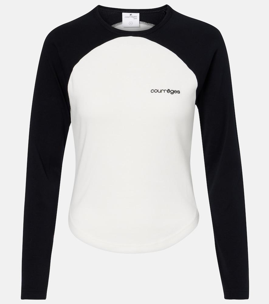 courrèges circle contrast cotton jersey t-shirt