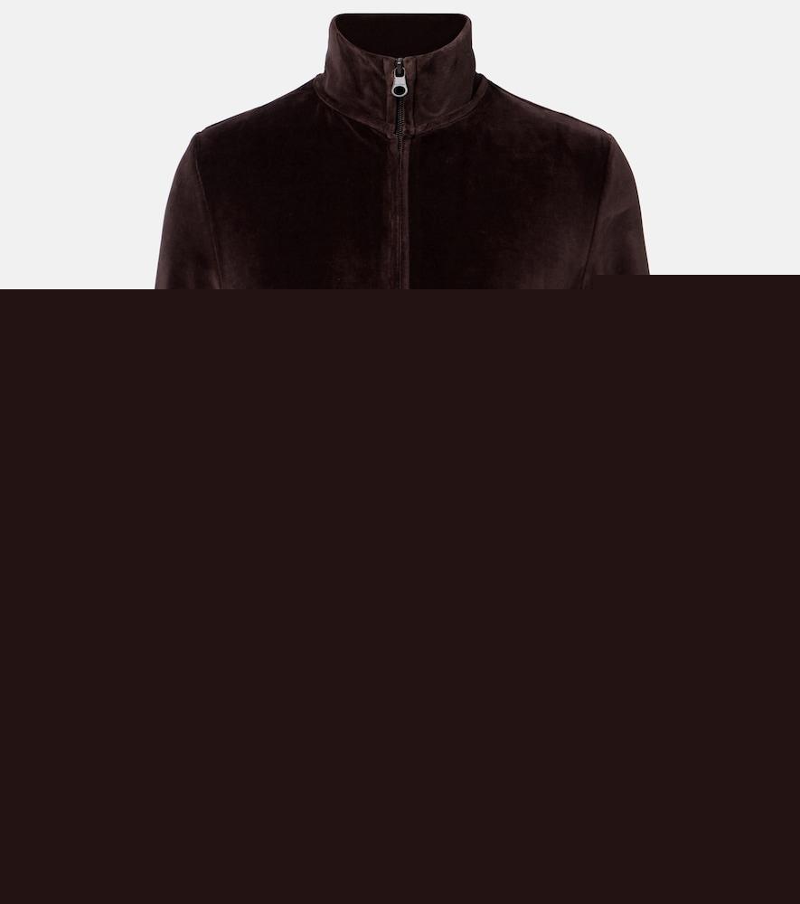 courrèges cotton-blend velvet track jacket
