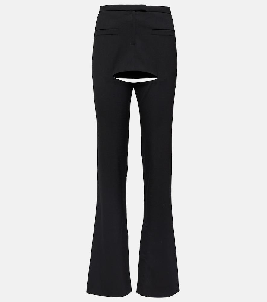 courrèges cutout wool-blend flared pants