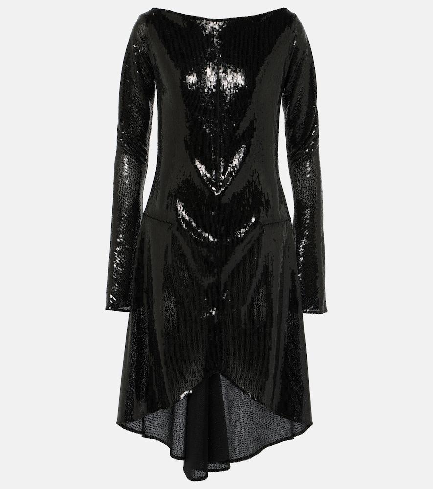 courrèges ellipse sequined cutout midi dress