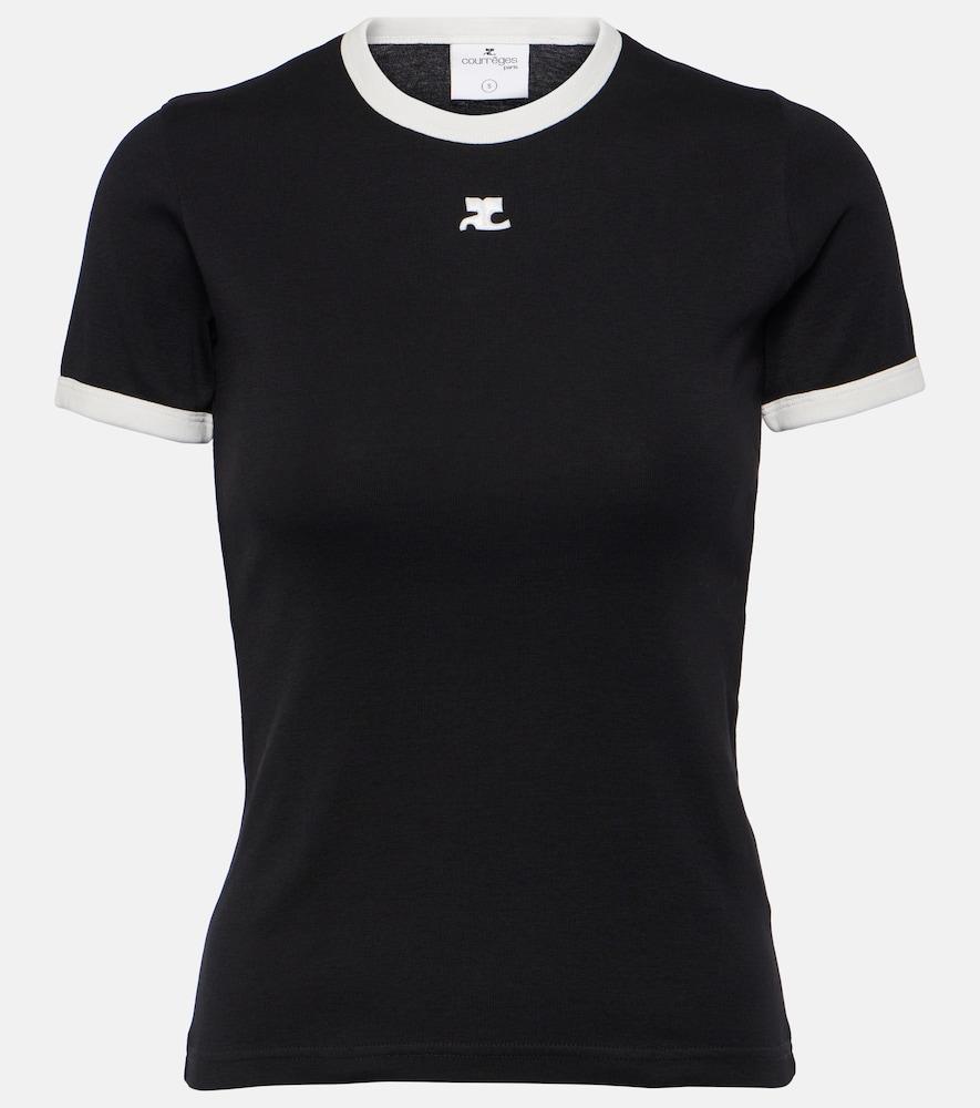 courrèges logo cotton jersey t-shirt