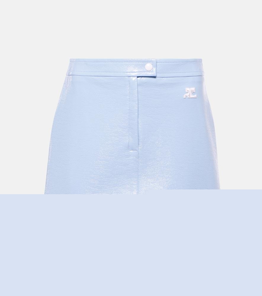 courrèges logo high-rise cotton-blend miniskirt