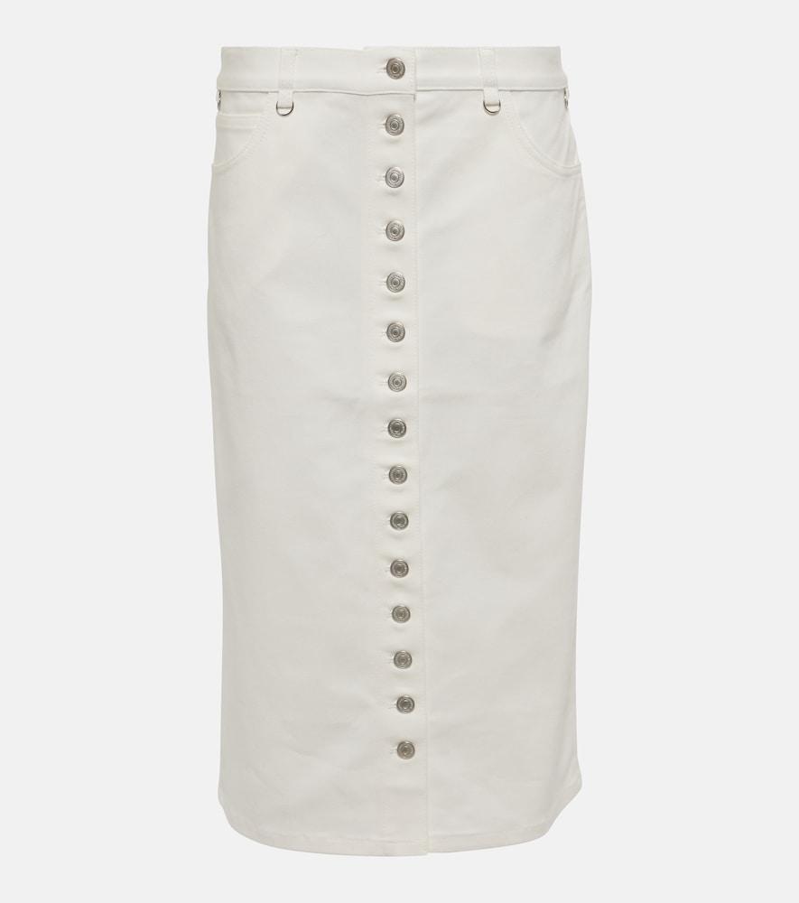 courrèges multiflex denim midi skirt