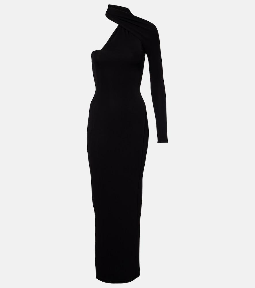 courrèges one-shoulder crêpe maxi dress