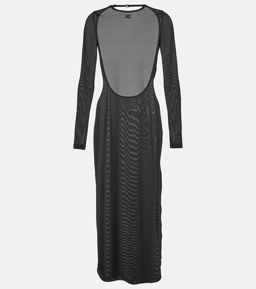 courrèges open-back jersey midi dress
