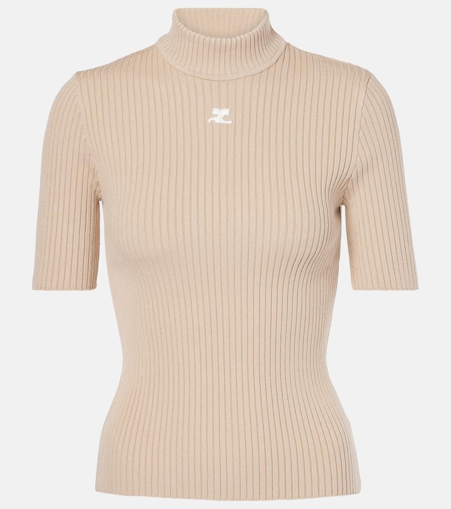 courrèges reedition ribbed-knit top