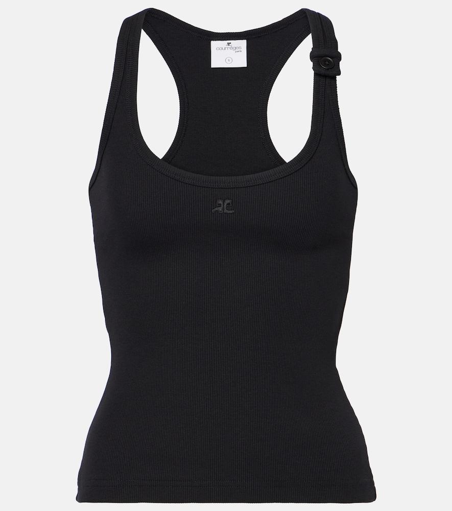 courrèges ribbed-knit cotton tank top