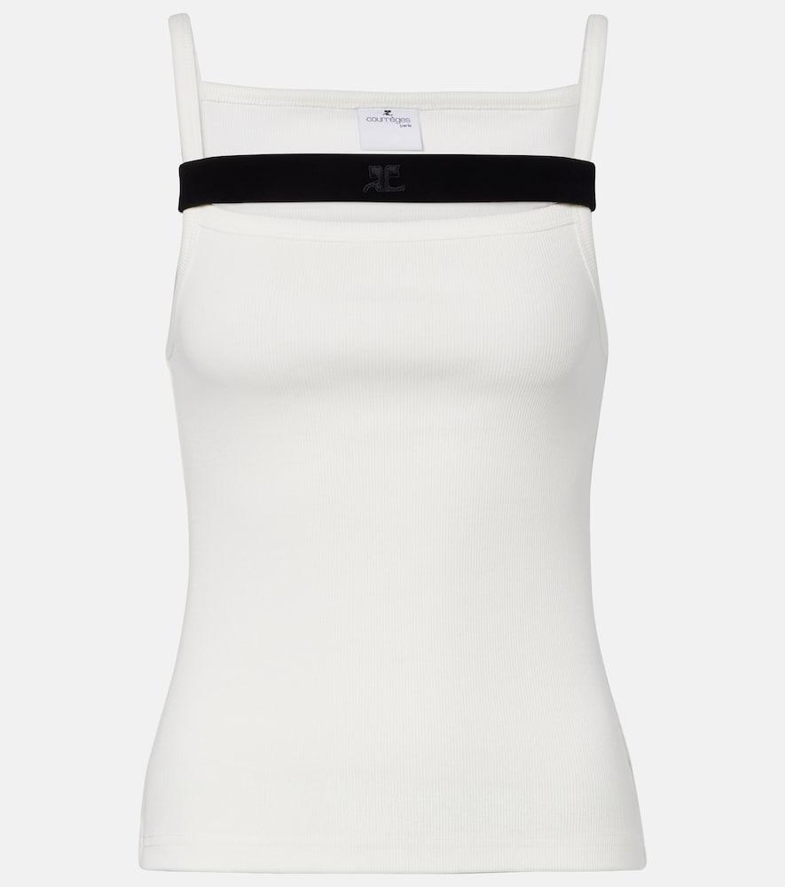 courrèges ribbed-knit cotton tank top