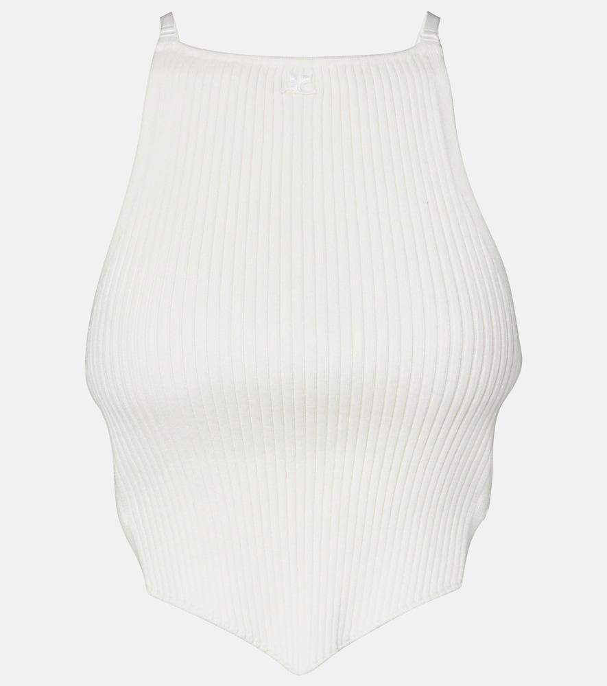 courrèges ribbed-knit cutout tank top