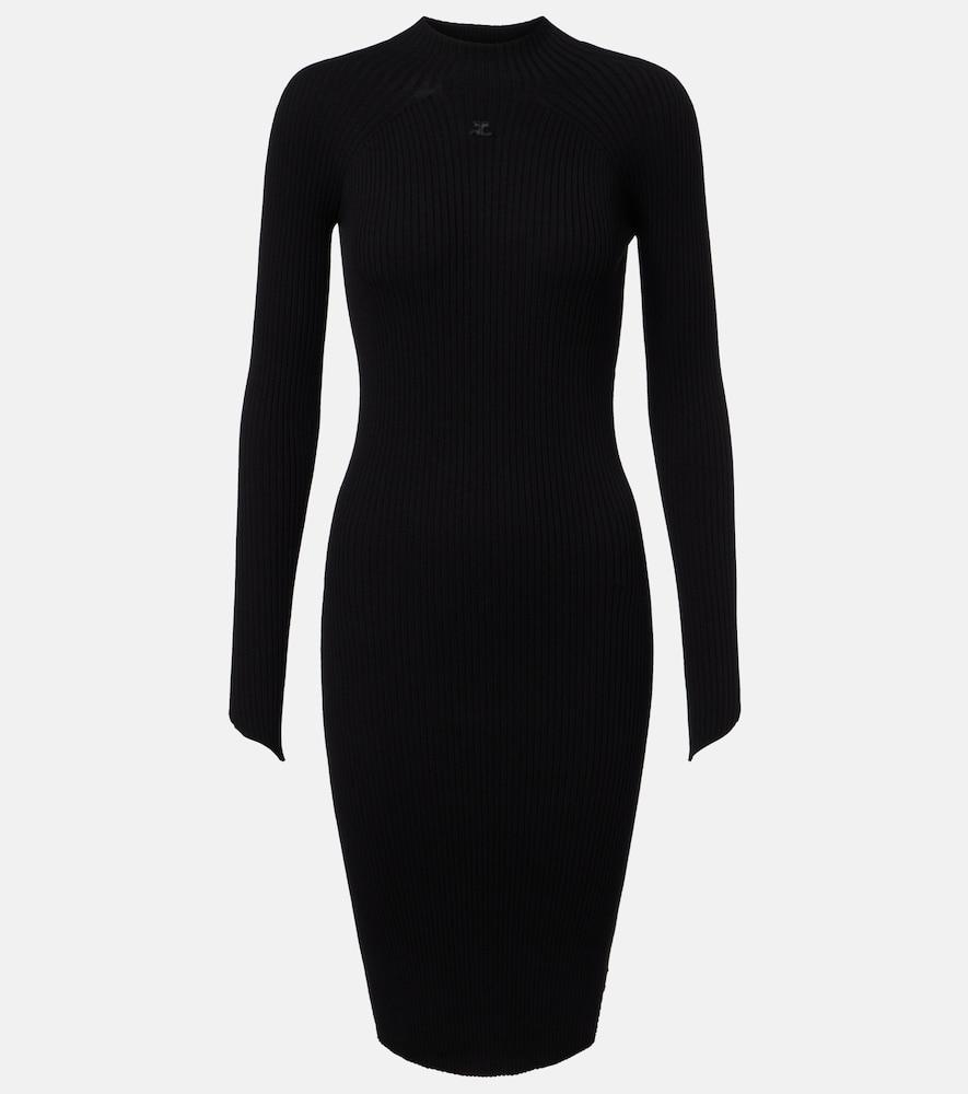 courrèges ribbed-knit jersey mini dress