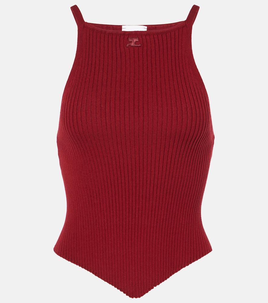 courrèges ribbed-knit jersey tank top