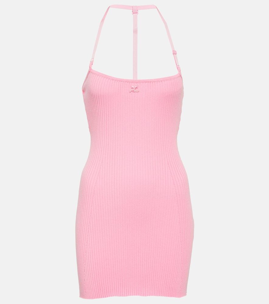 courrèges ribbed-knit minidress
