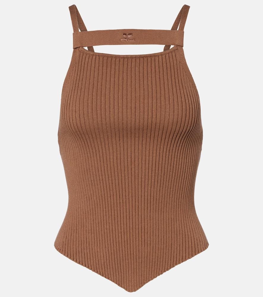 courrèges ribbed-knit tank top