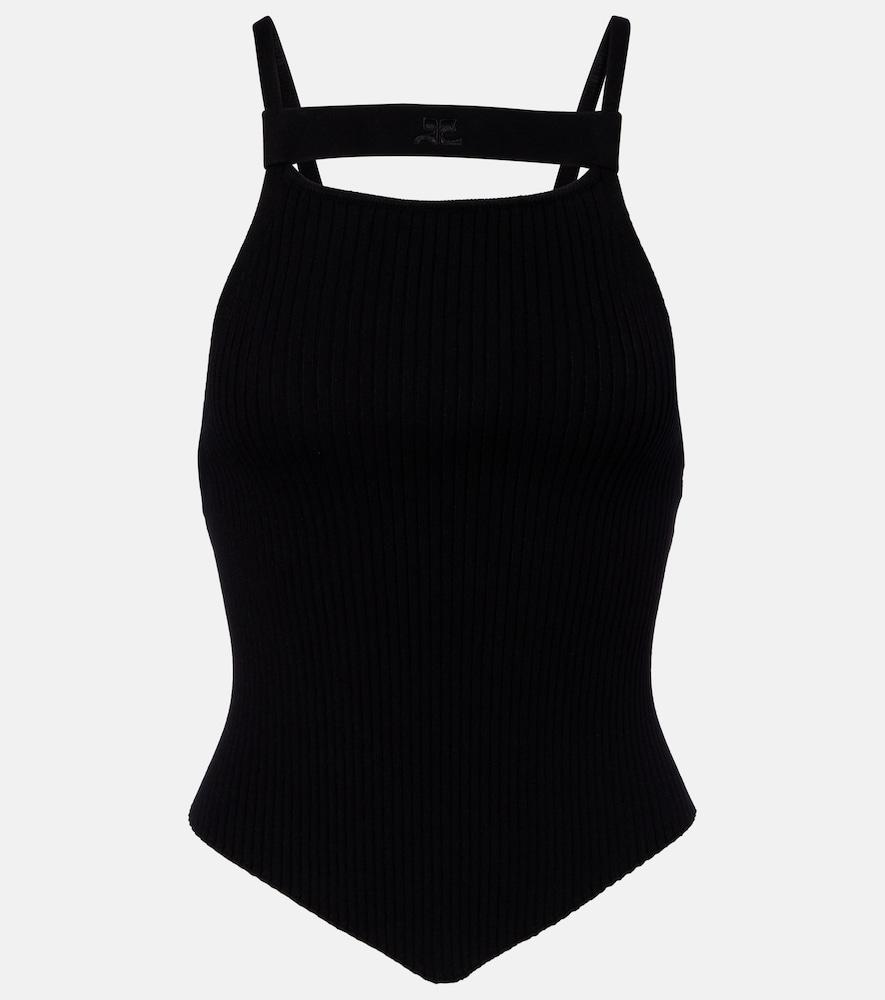 courrèges ribbed-knit tank top