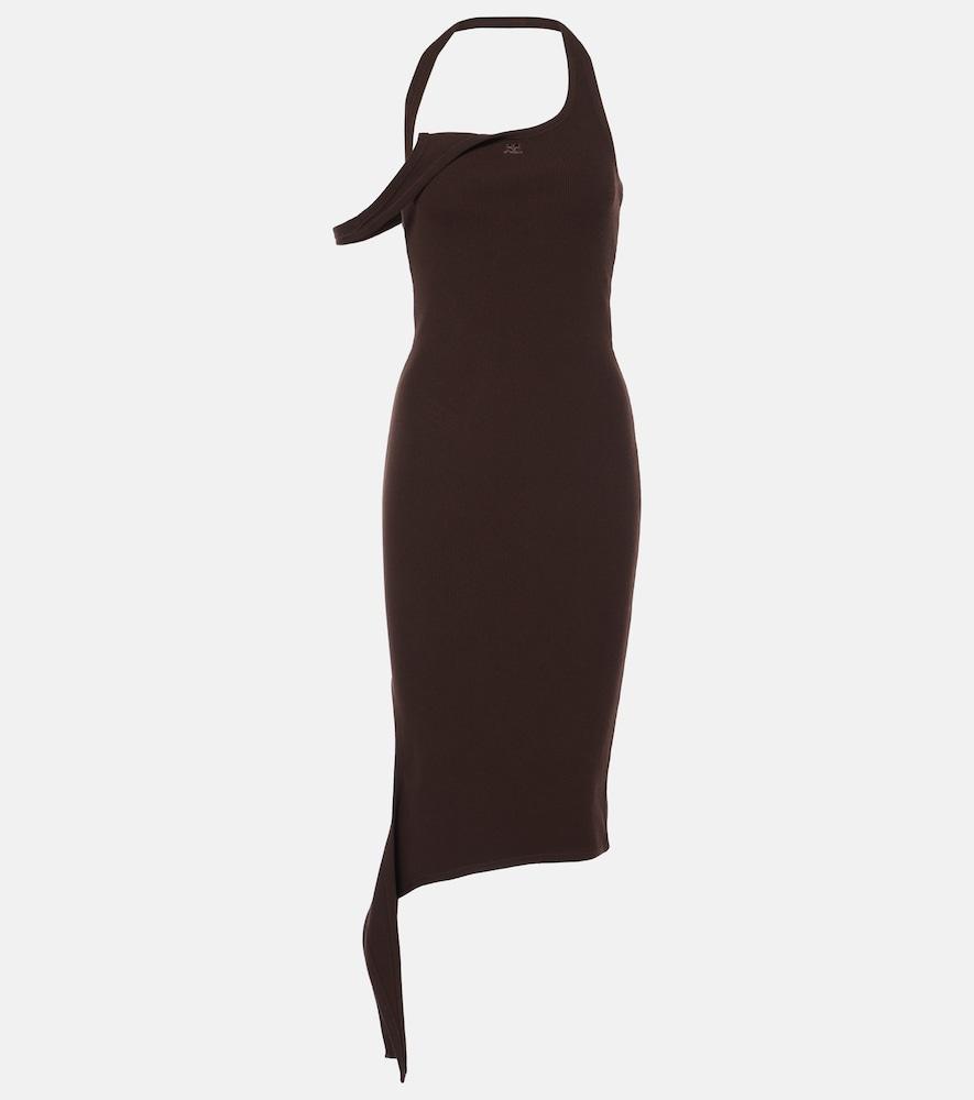 courrèges undressed ribbed-knit midi dress