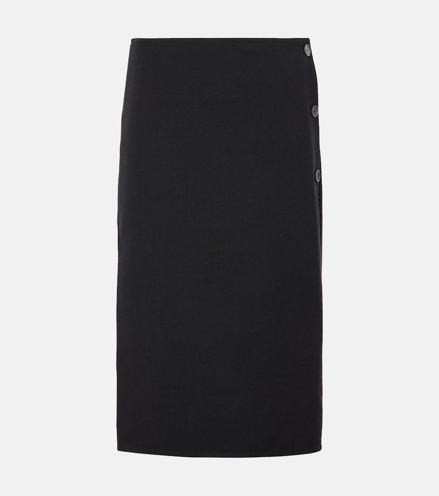 courrèges wool-blend midi skirt