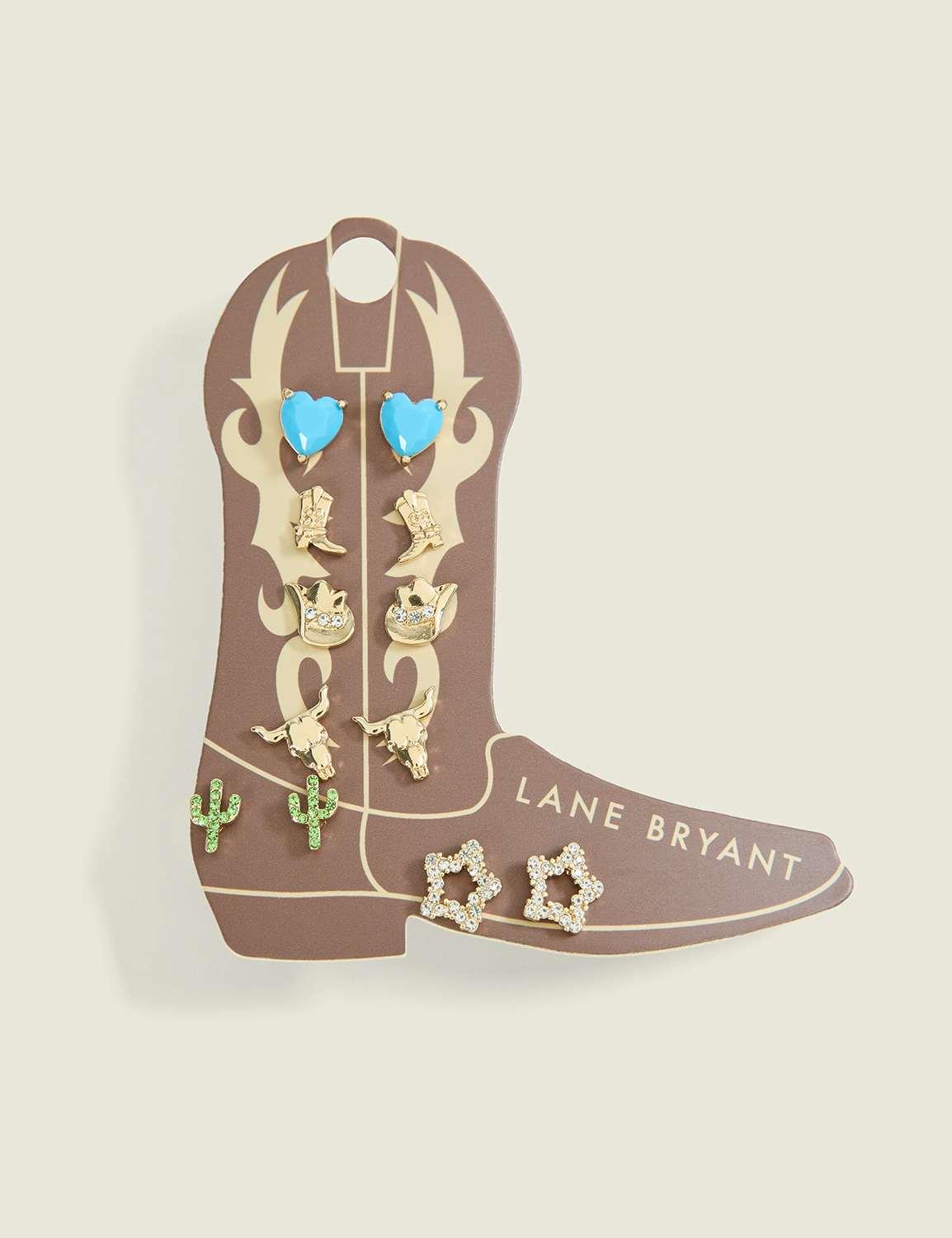 cowboy boot earrings 6-pack