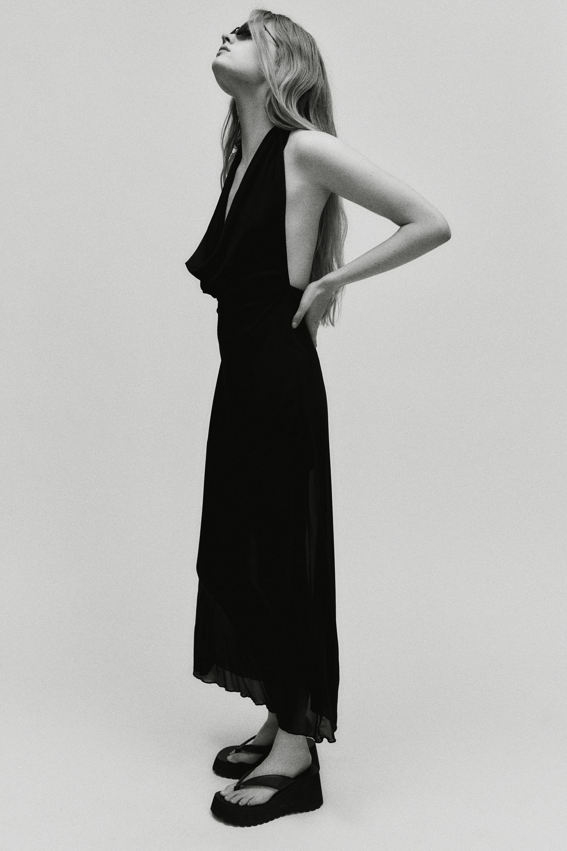 cowl-neck maxi dress