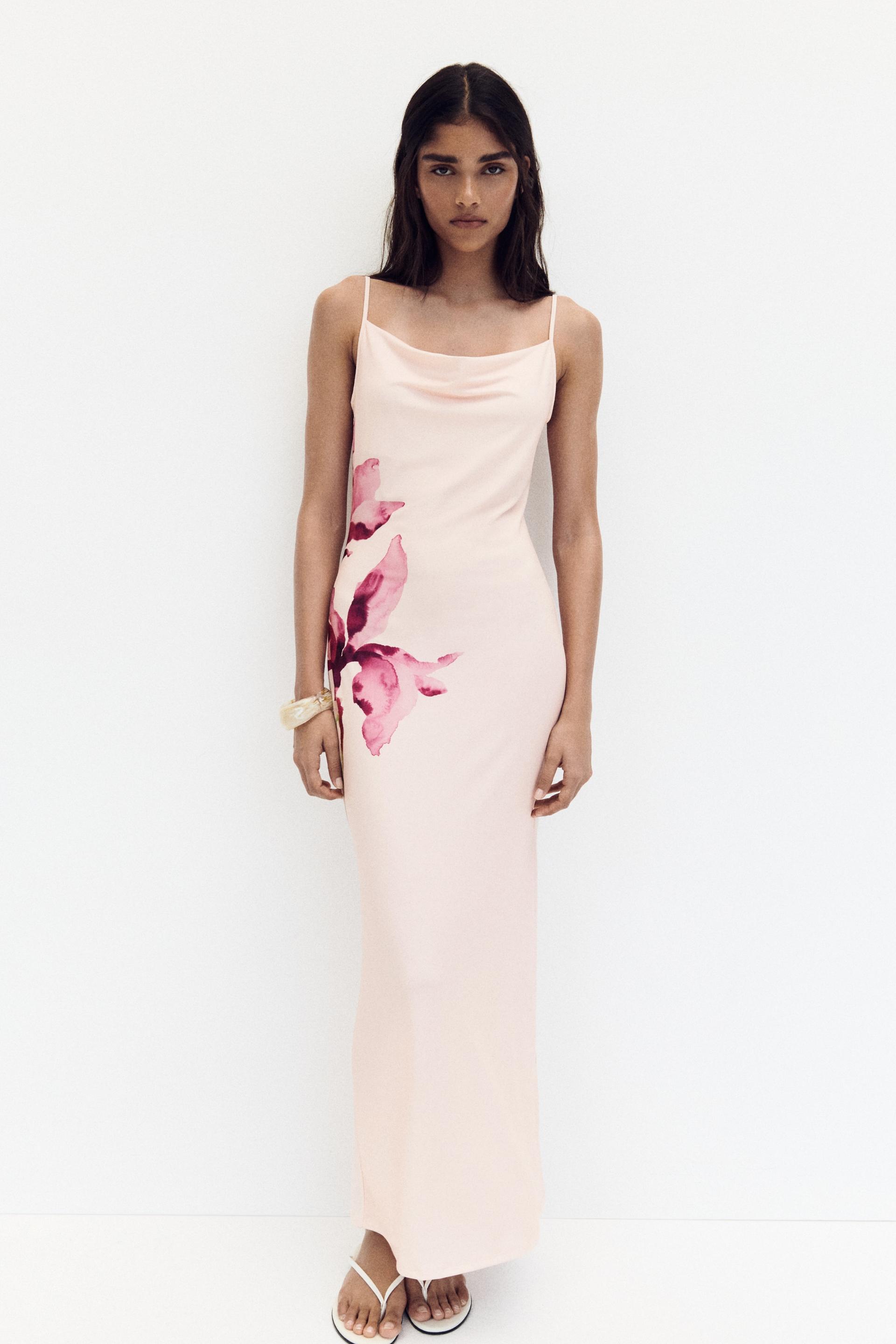 cowl-neck slip dress