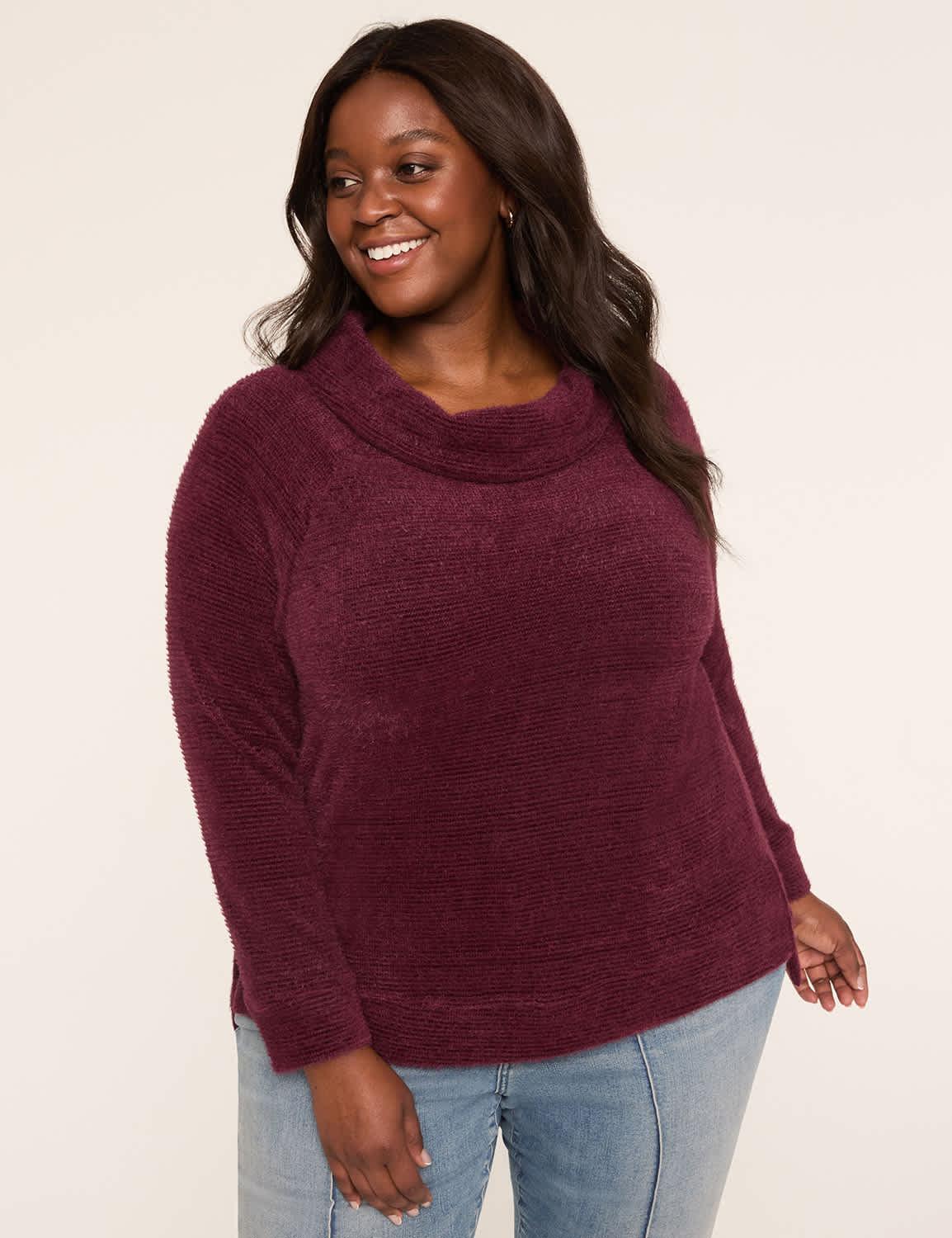 cowl-neck textured pullover