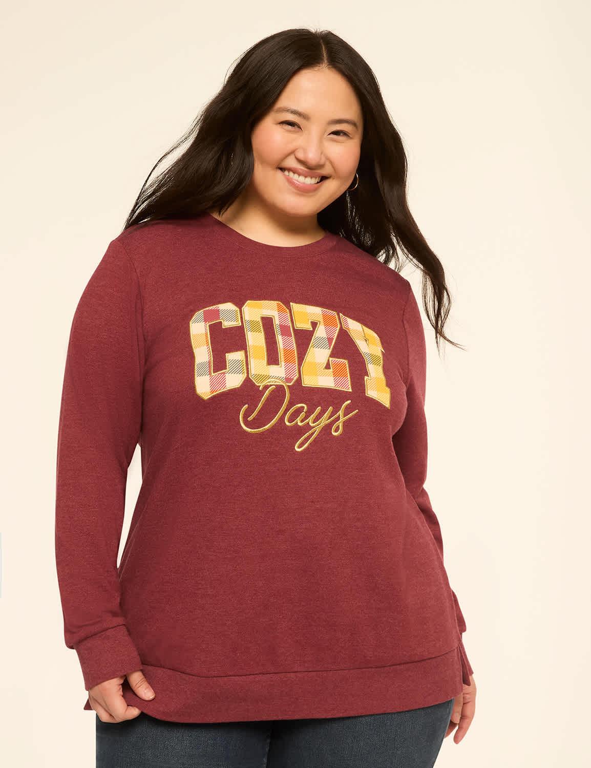 cozy days graphic sweatshirt