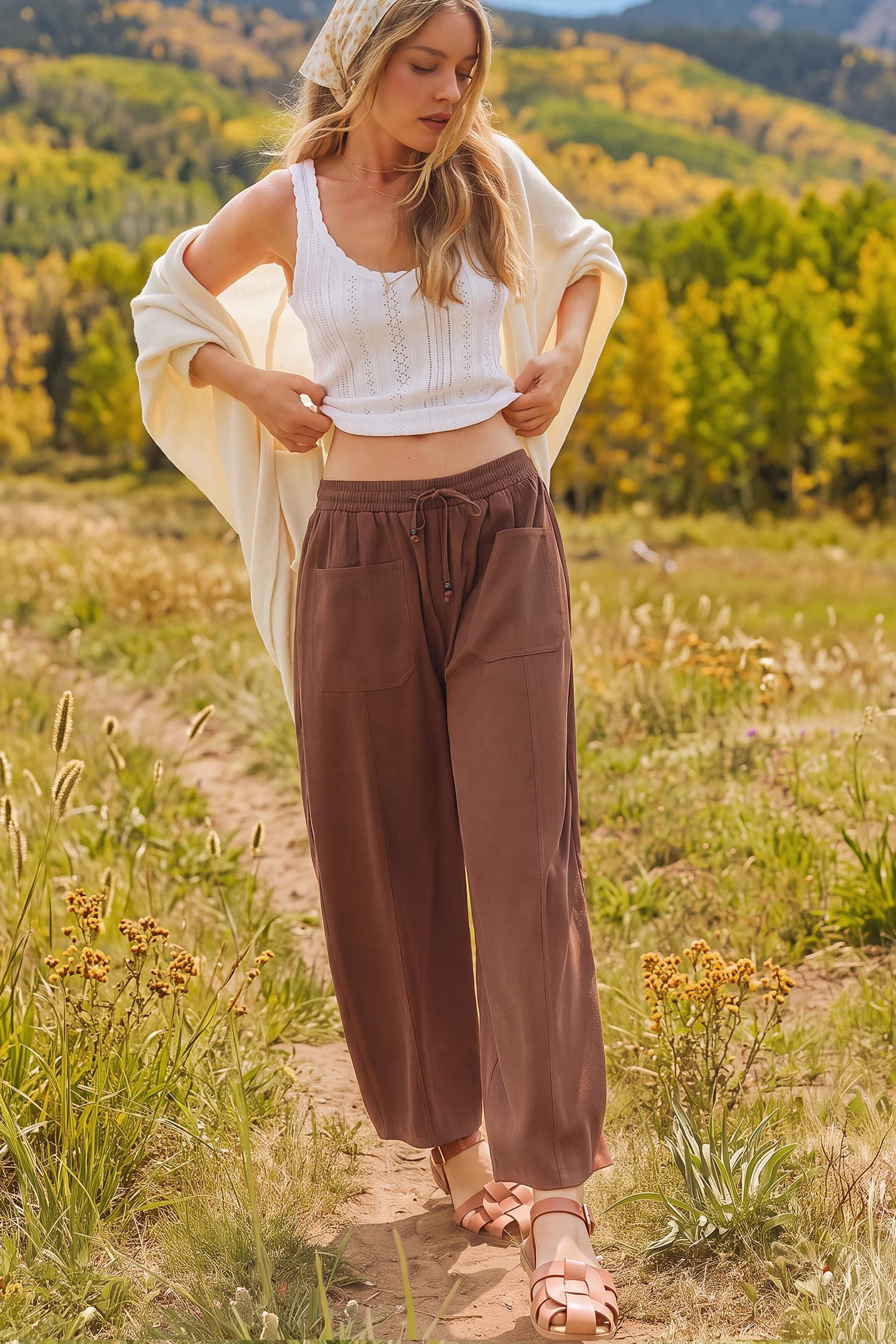 cozy season brown pants - l