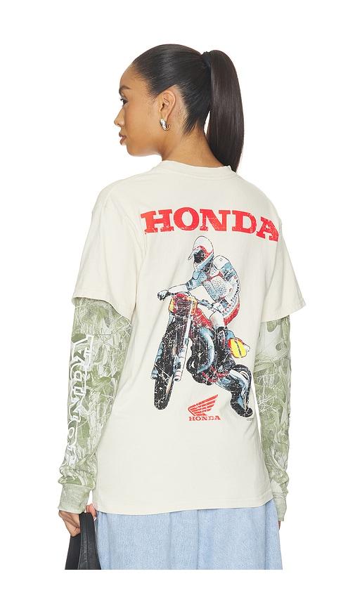 cptn apparel jumper 2fer long sleeve tee in cream. - size l (also in m)