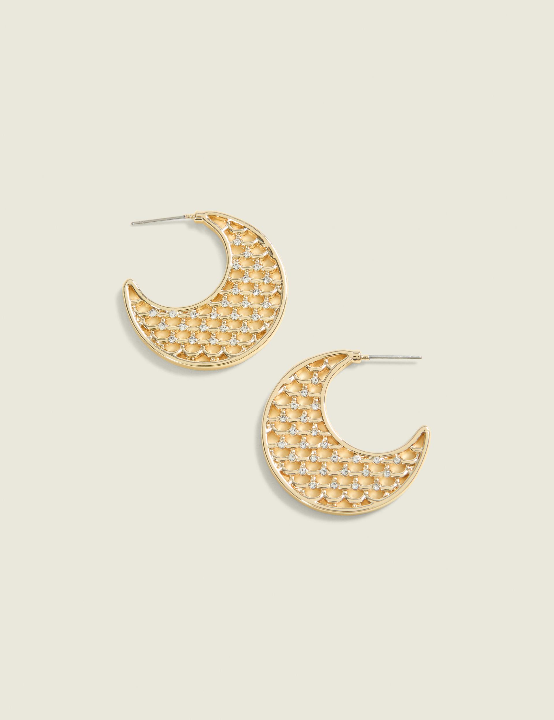 crescent filigree hoop earrings