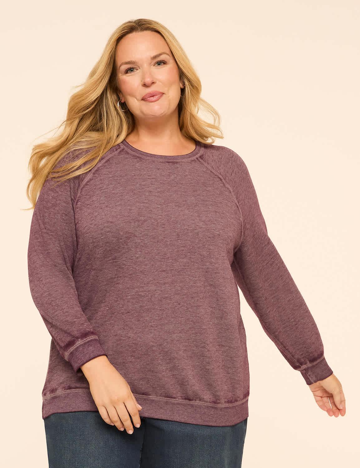 crew-neck burnout sweatshirt