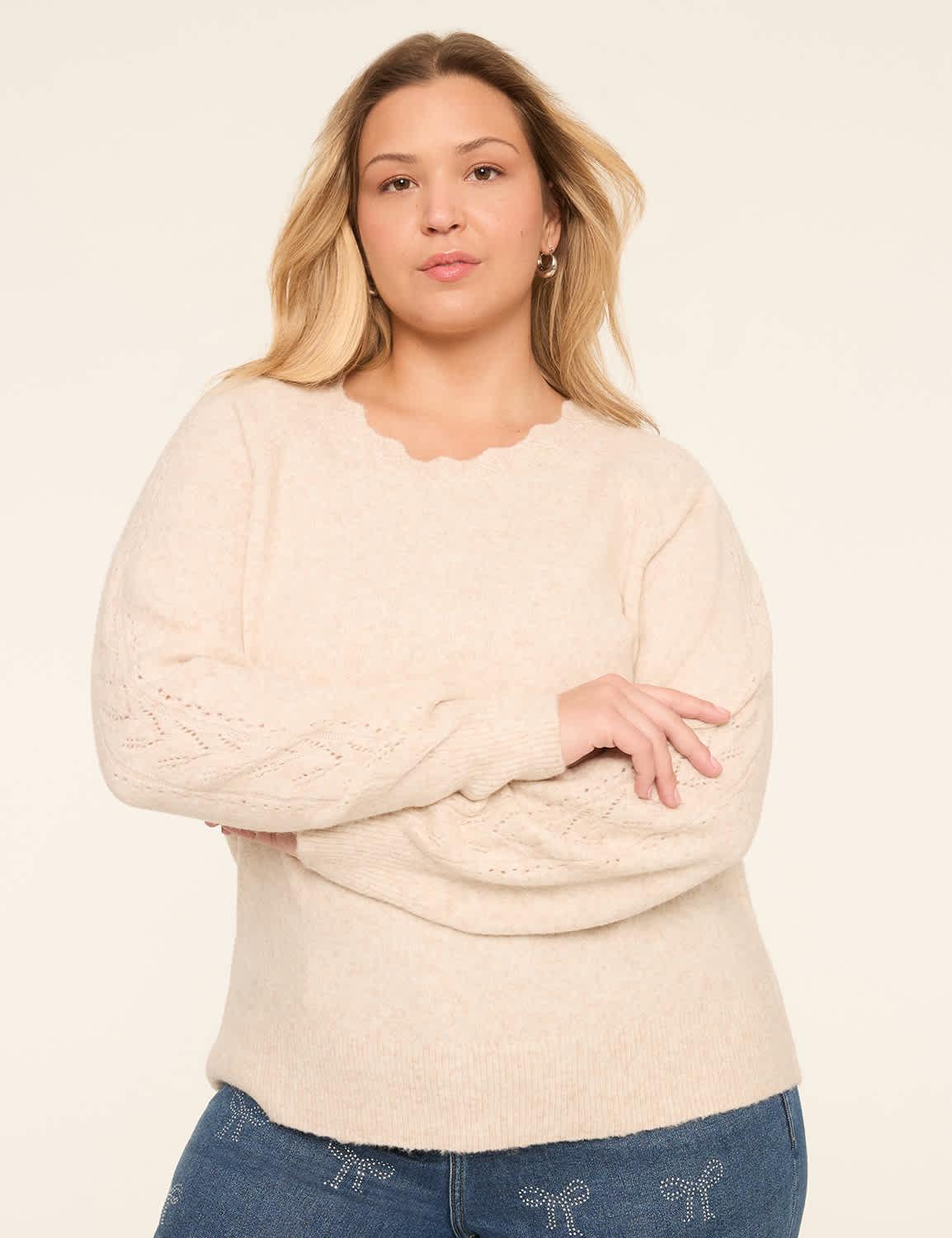 crew-neck trim-detail sweater