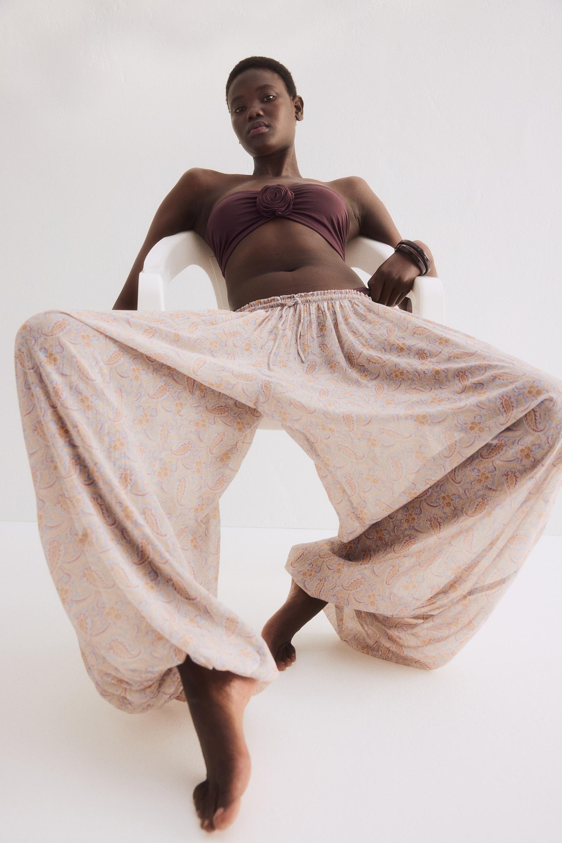 crinkled balloon beach pants