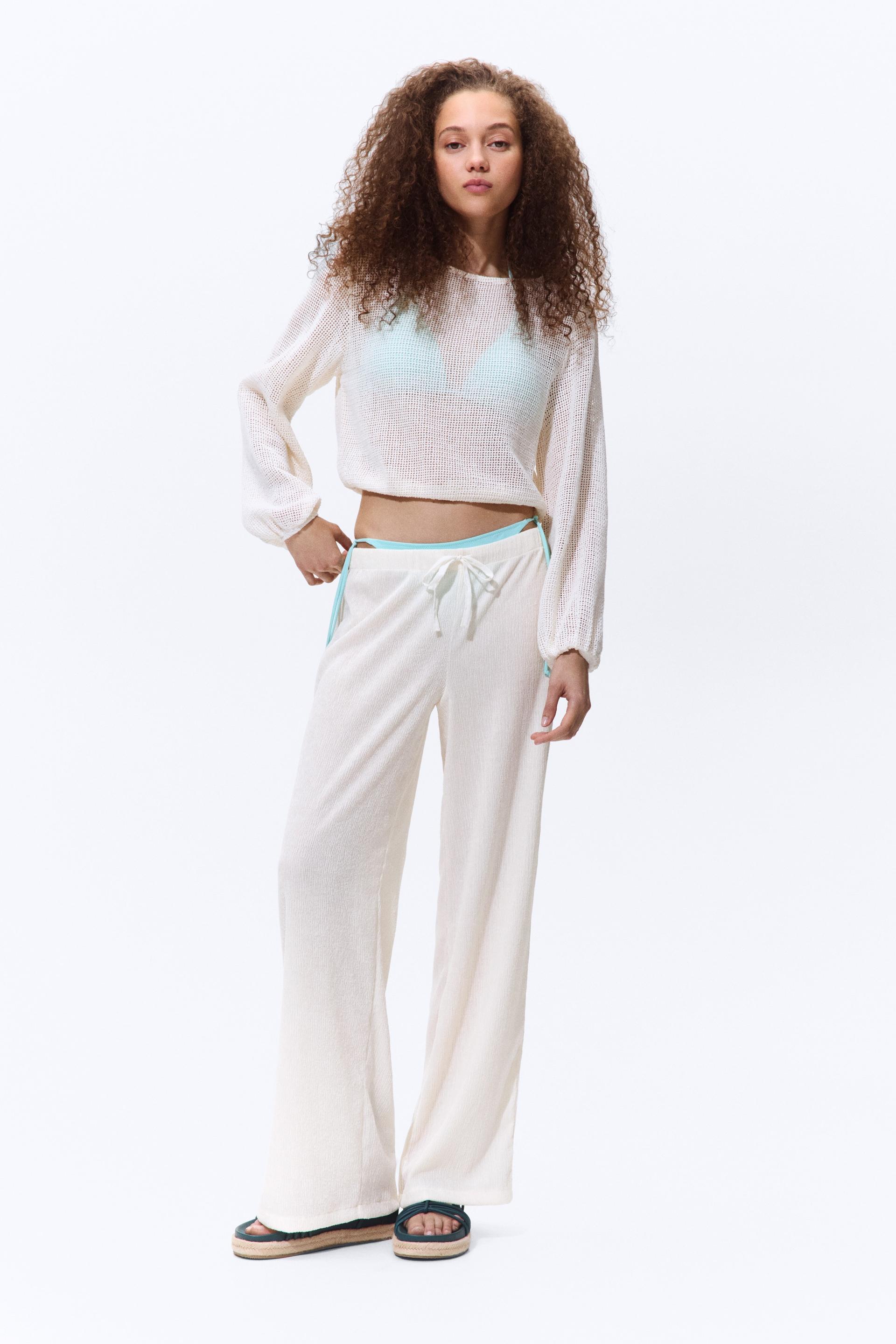 crinkled drawstring pants