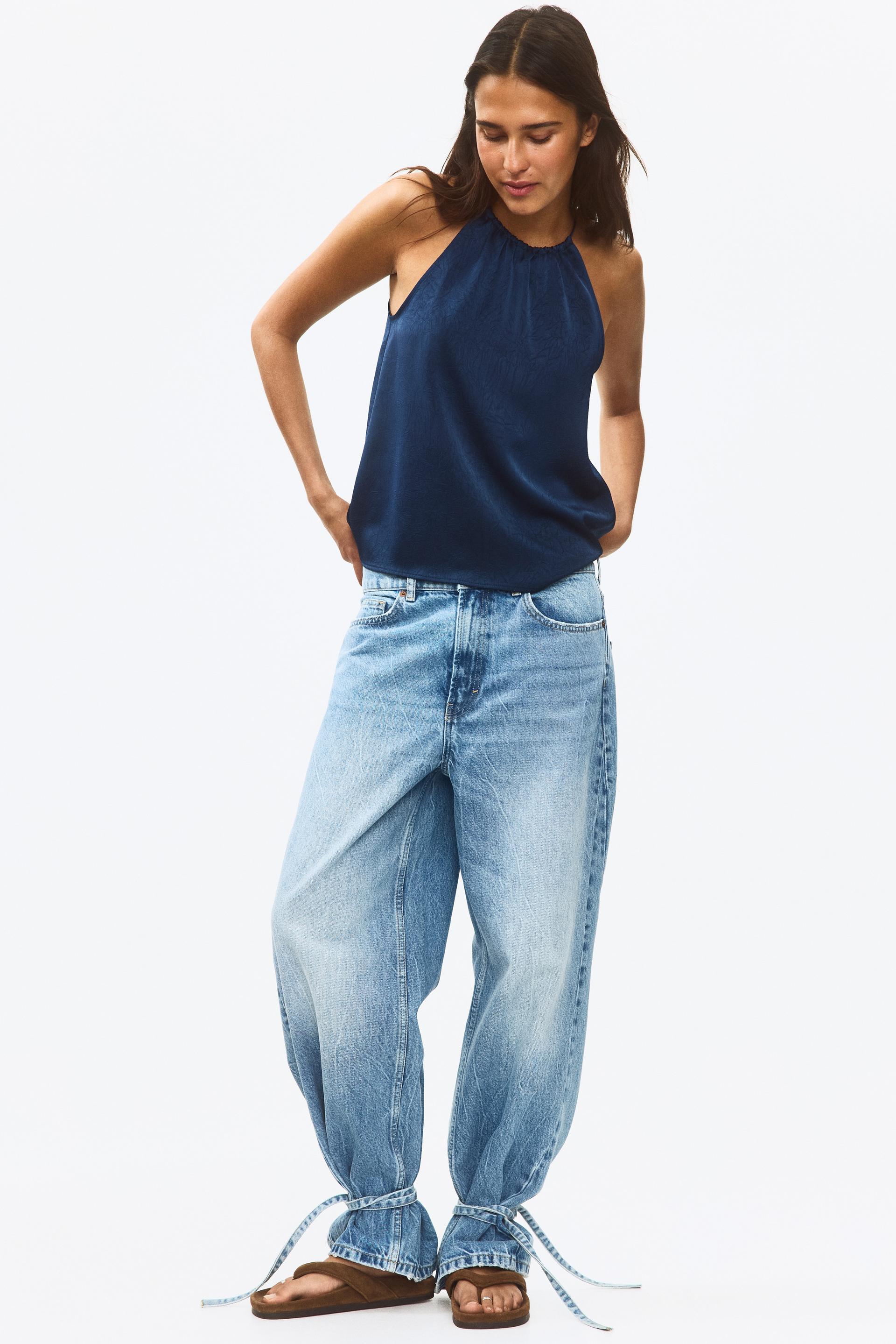 crinkled satin top