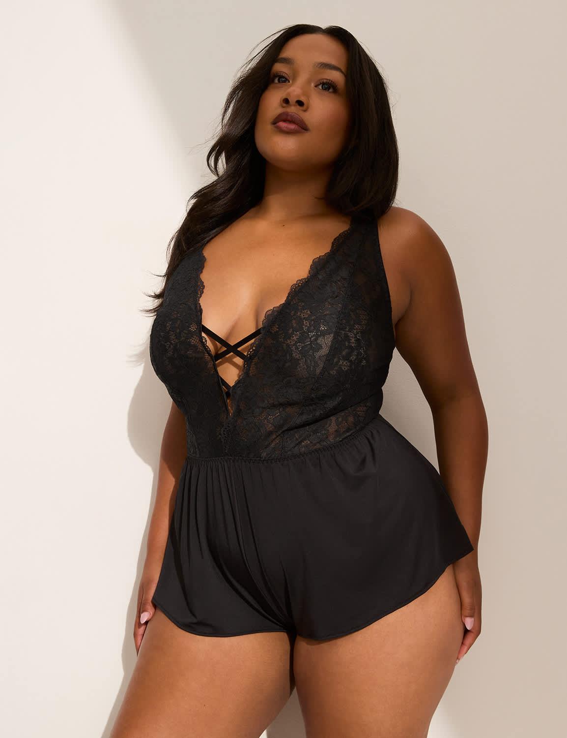 crisscross lace romper