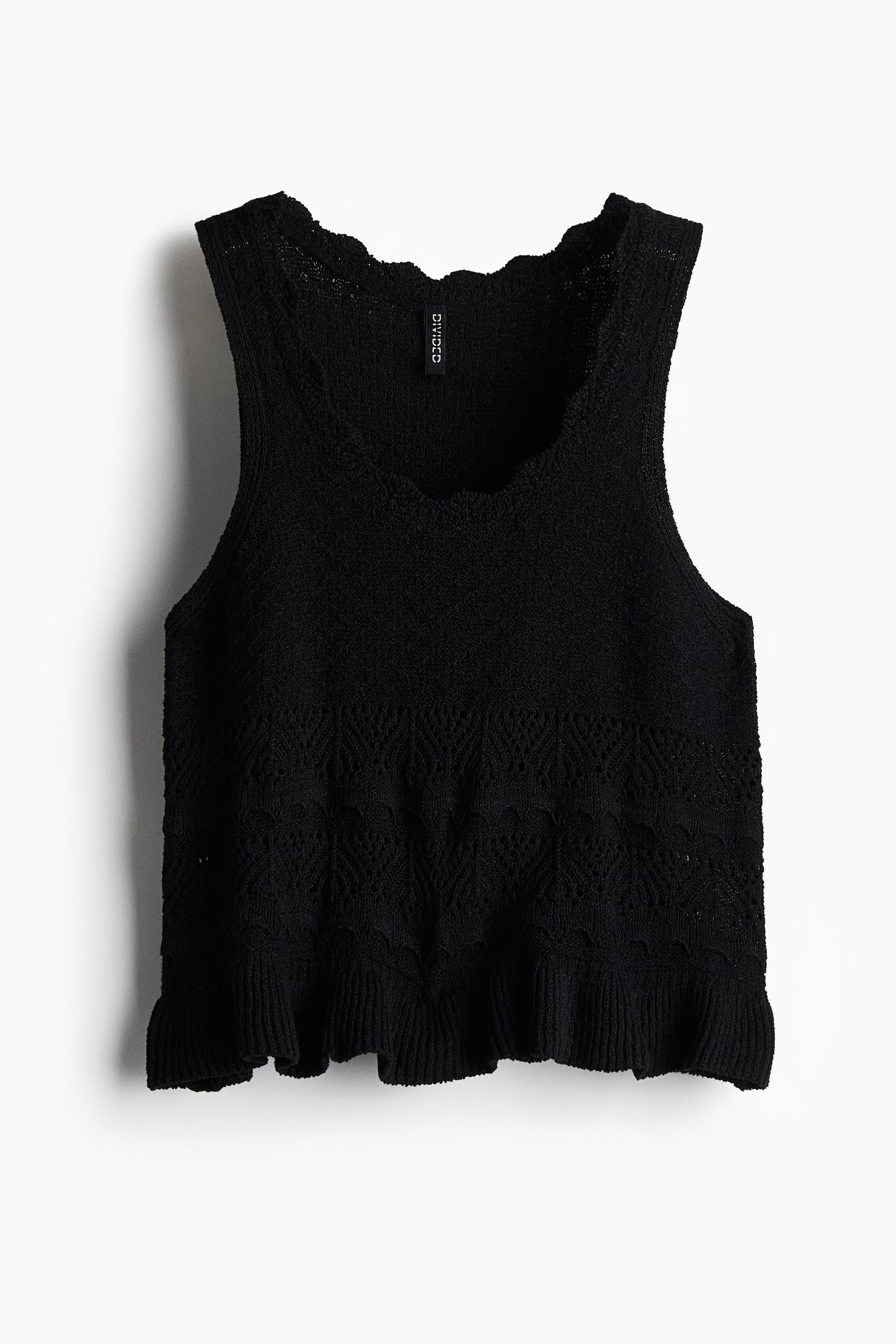 crochet-look sleeveless top
